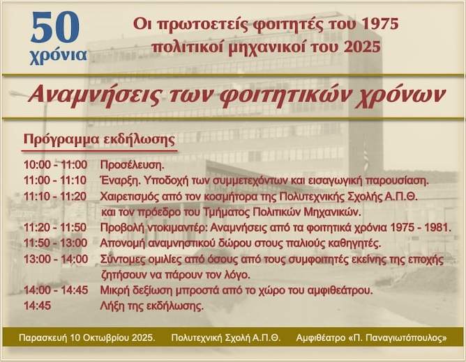 Βιντεοσκόπηση Πολιτικών Μηχανικών 1975